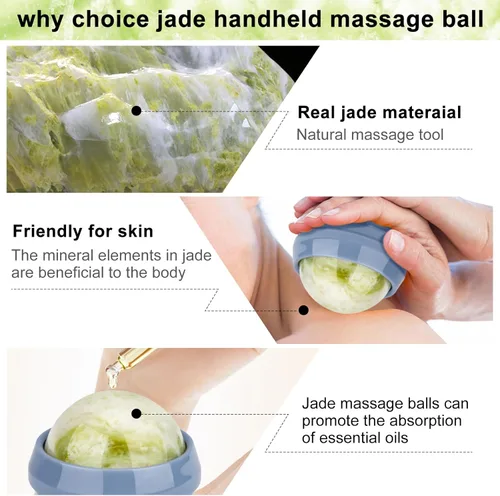 Miniatura 3 de ideayard Bola de jade de piedra de masaje para masaje de cuerpo completo, masajeador de bola de lacrosse, herramienta de masaje de espalda, bola