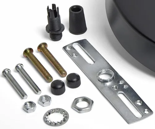 Miniatura 3 de Kit de luz de techo de un solo agujero negro de 6 pulgadas con herrajes, profundidad y ancho extra que los toldos estándar