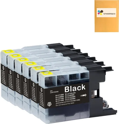 F FINDERS&CO LC75BK LC71BK LC75 Cartuchos de tinta negra de repuesto para Brother LC-75 LC71 LC79 XL para impresora Brother MFC-J430W J625DW J435W
