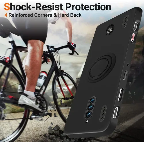 Miniatura 6 de Red Magic 8 Pro - Funda para teléfono con protector de pantalla de cristal, soporte de anillo giratorio 360 grados, soporte magnético, funda