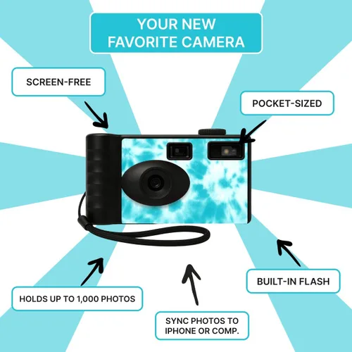 Miniatura 3 de LENSY Cámara Digital Sin Pantalla Cuatro Filtros Integrados Recargable, 8mp, Ligera, Sin Enfoque, Flash Automático, Fácil de Usar, Reutilizable