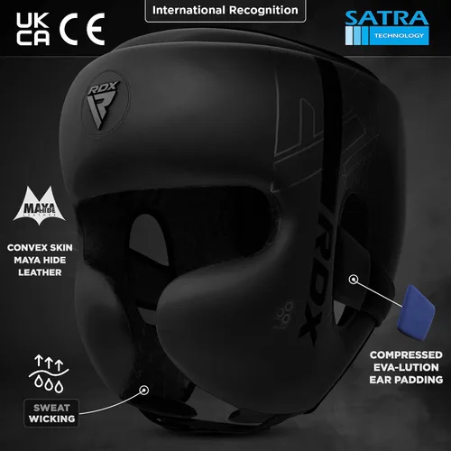Miniatura 3 de RDX Casco de boxeo, entrenamiento de MMA, Kara acolchado ajustable, casco de Muay Thai, Kickboxing, Sparring, Artes Marciales, Karate, casco