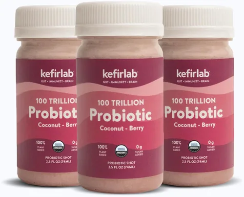 KefirLab Probióticos 100T CFU - 36 cepas - Vegano y orgánico - Apoya la digestión, el sistema inmunológico, la salud del cerebro, el estado de ánimo