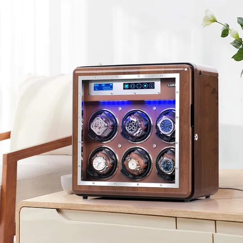 Miniatura 7 de Automatic Watch Winder Luxury Walnut Watch Winder for Rolex with Quiet Motor and Adjustable Upgraded Watch Pillows AC Adapter Watch Winder Box for