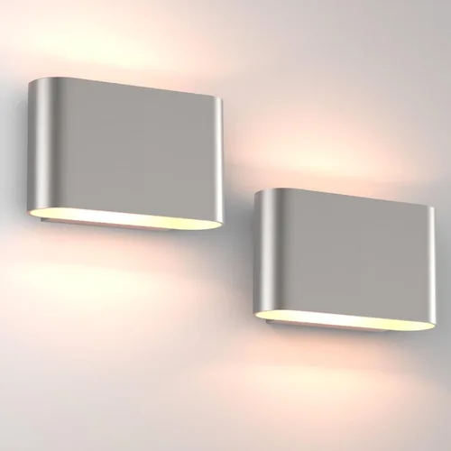 Miniatura 10 de Aipsun Juego de 2 Apliques de Pared LED Modernos Negros Luces de Pared para Interiores con Cableado Fijo Hacia Arriba y Hacia Abajo Luz de Montaje