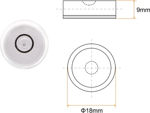 Miniatura 2 de HARFINGTON 5 unidades de nivel redondo de burbuja de 0.709 x 0.354 in, mini niveles circulares de espíritu de diana para nivelación de cámara