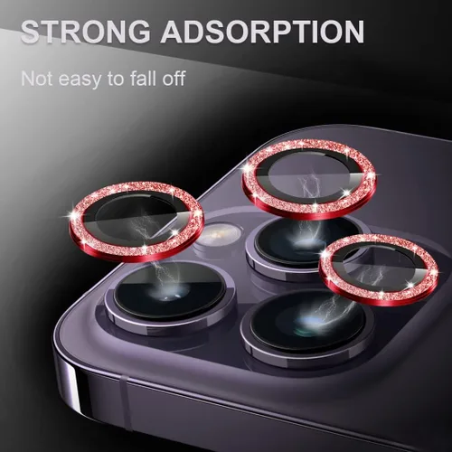 Miniatura 7 de [3+1] Compatible con iPhone 15 Pro y iPhone 15 Pro Max, protector de lente de cámara de vidrio templado 9H, anillo individual de metal, cobertura
