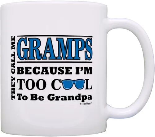 ThisWear Regalo del Día del Padre para abuelos demasiado geniales para ser un abuelo, regalo de gafas de sol de 11 onzas, taza de café de cerámica