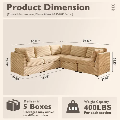 Miniatura 2 de Sofá Seccional Modular Sofá Nube - Sofás Seccionales Cómodos de Gran Tamaño en Forma de L para Sala de Estar, Sofá Cama Sleeper Convertible