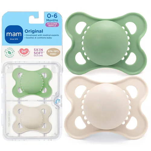 Miniatura 16 de MAM Chupetes de bebé mate originales, Binky para niños de 0 a 6 meses, pezón de silicona sin BPA, fácil de limpiar, lo mejor para bebés recién