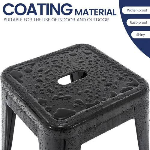 Miniatura 4 de Brage Living Juego de 4 taburetes industriales de metal de 18 pulgadas, taburetes apilables para aula, sillas de comedor de metal sin respaldo