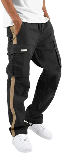 LCMTWX Pantalones deportivos de color liso para hombre, casuales, elásticos, con bolsillos, con cordón y bolsillos
