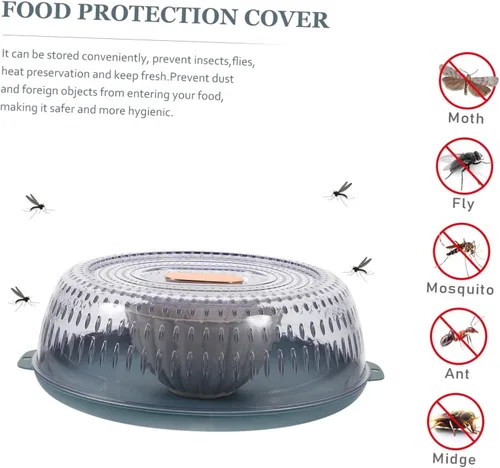 Miniatura 8 de UPKOCH Cubierta transpirable para verduras, bandeja transparente de plástico, cubierta de salpicaduras de microondas, cubierta de alimentos, caja