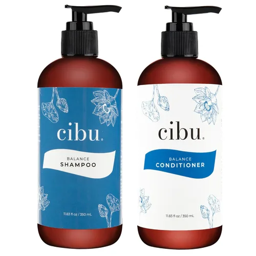 CIBU Paquete de champú y acondicionador Balance 90003 Fórmula rica en nutrientes hidrata, fortalece y repara el cabello seco | Sin sulfatos | Deja