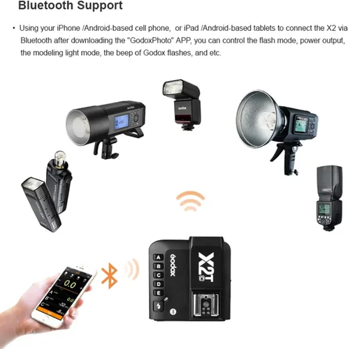 Miniatura 3 de Godox X2T-C TTL Disparador de flash inalámbrico para Canon, conexión Bluetooth HSS 1/8000s compatible con controlador de aplicación iOS/Android
