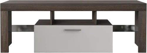 Miniatura 6 de Olela Soporte de TV con luces LED, consola de TV moderna para centro de entretenimiento, armario de TV minimalista de madera con cajón