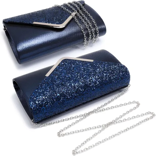 Miniatura 3 de Dasein Bolsos de noche para mujer, bolsos de mano formales para bodas, fiestas, bailes, bolsos con correa para el hombro y solapa con purpurina