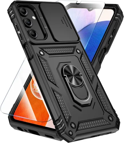 Miniatura 29 de SunStory Funda compatible con Samsung Galaxy A17 5G con protector de pantalla HD, cubierta de cámara deslizante y soporte de anillo giratorio, a