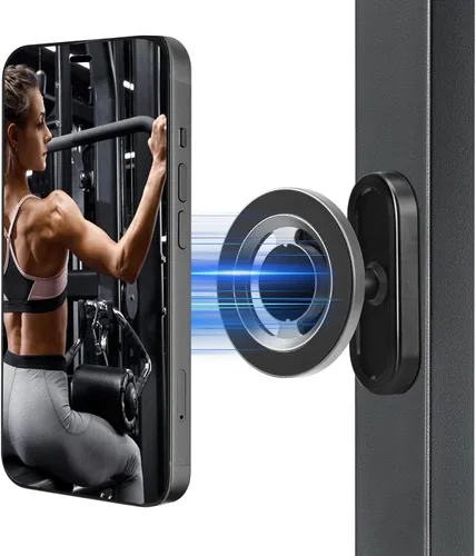 Miniatura 7 de Soporte magnético para teléfono de gimnasio con base magnética para fijar a una superficie de metal, soporte giratorio de 360° para teléfono