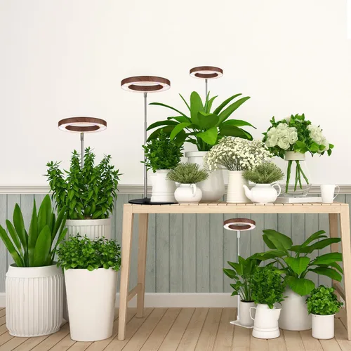 Miniatura 4 de yadoker Luz de cultivo de plantas, luz LED de espectro completo para plantas de interior, altura ajustable, temporizador automático, bajo voltaje