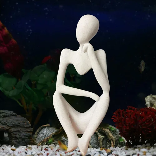 Miniatura 4 de Dnoifne La escultura del Pensador, adornos para acuario, estatua de escultura abstracta, arte decorativo de regalo, figura de decoración del hogar