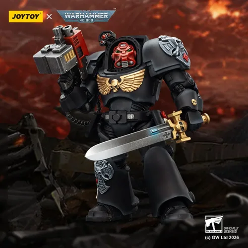 Miniatura 8 de JOYTOY Warhammer 40K Black Templars Terminator 2 con Power Fist y Storm Bolter 1:18, figura de acción Mecha Joy modelo de juguete coleccionable a