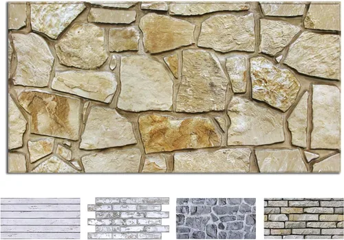 Miniatura 20 de COMSTICKC 3D Whitewash Faux Brick Wall Panel Peel and Stick Wall Covering, 12 Pcs of 22.8" x 11.8", 3D Brick Wall Stickers, UrltraLight PVC Self
