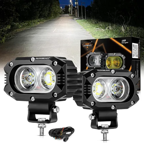 Miniatura 9 de Auxbeam Cápsulas LED de cubo de 4 pulgadas, luces superbrillantes de 60 W, luces auxiliares de inundación, luz de conducción de motocicleta