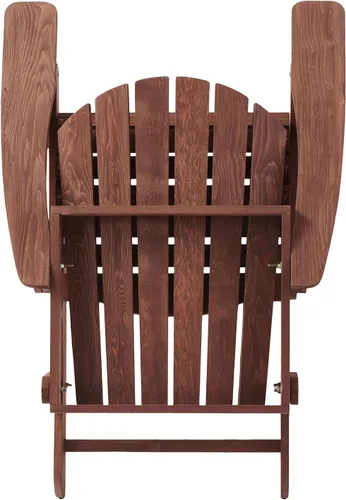 Miniatura 5 de Silla Adirondack plegable de madera de gran tamaño, respaldo y asiento premontados, silla de patio al aire libre Hemlock sólida para jardín, patio