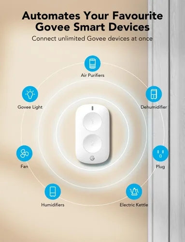 Miniatura 4 de GoveeLife Interruptor inteligente mini de doble botón, control de grupo para múltiples dispositivos, botón de control inalámbrico versátil