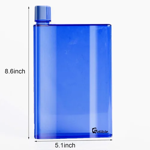 Miniatura 2 de Botella de agua plana y reutilizable de 14.2 fl oz portátil, cabe en el bolsillo y la esquina aleatoria. Taza portátil para la escuela, deportes