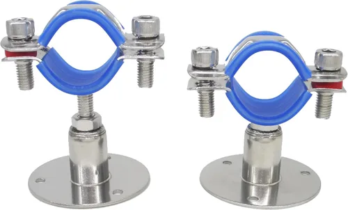 Miniatura 9 de Soporte de abrazadera de tubería ajustable de acero inoxidable - Soporte de montaje en pared/techo para tubería de 1-1/2 pulgadas, soportes