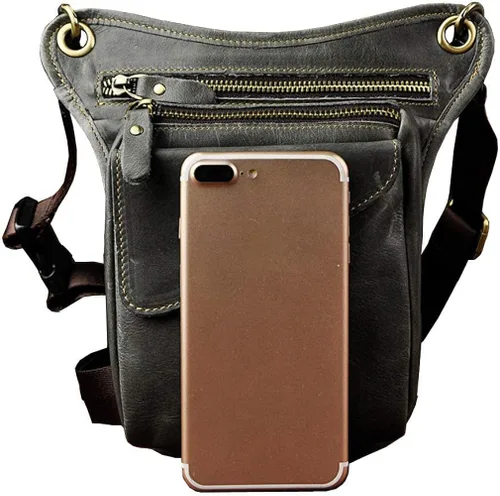 Miniatura 6 de Riñonera de cuero para hombres y mujeres, bolsa de protección multiusos, para motocicleta, deportes al aire libre, ciclismo, equitación, senderismo