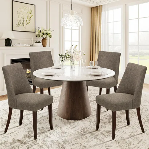 Miniatura 9 de COLAMY Juego de 2 sillas tapizadas para comedor, sillas de cocina modernas de mediados de siglo con respaldo, sillas laterales de comedor