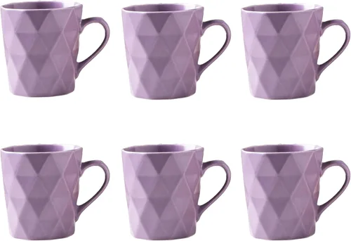 Miniatura 10 de Juego de 6 tazas de porcelana de 11 onzas, juego de tazas de té y cacao, azul, mate