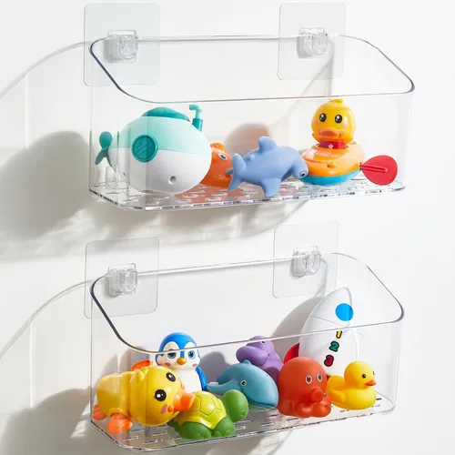 UNIKON Soporte de almacenamiento de juguetes de baño, organizador de juguetes para bañera, organizador de ducha de gran capacidad para baño,