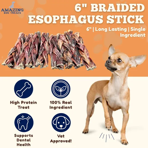 Miniatura 2 de Amazing Dog Treats - Carne seca de esófago para perros (10-12 pulgadas - 30 unidades/paquete) - Gullet Dog Chews