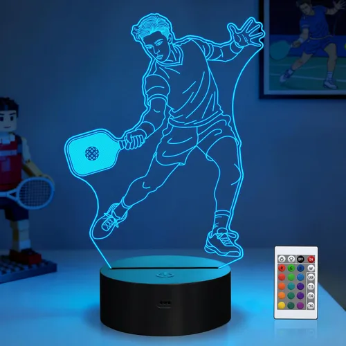 Miniatura 13 de OkiyiD - Luz nocturna de ilusión 3D con 16 colores cambiantes con control remoto (Estilo 7)