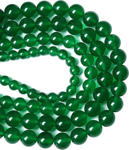 Miniatura 2 de 36 cuentas de piedra natural de 10 mm de jade verde calcedonia para hacer joyería, pulseras de cristal de bricolaje, 1 hebra