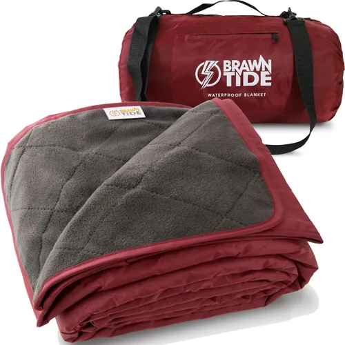 Miniatura 16 de BRAWNTIDE Manta grande impermeable para exteriores, forro polar extragrueso, cálida, resistente al viento, a prueba de arena, acolchada, 82 x 55