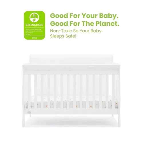 Miniatura 3 de Simmons Kids Carter - Cuna convertible 6 en 1, certificado Greenguard Gold, color blanco bianca