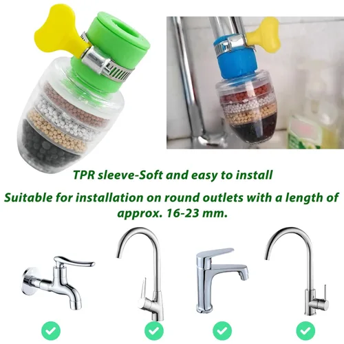 Miniatura 5 de 4 paquetes de filtro de agua para grifo, filtros de cartucho activado de carbón de 6 capas, reemplazos de filtro de agua para grifo para fregadero