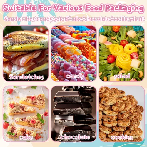 Miniatura 4 de Haawooky 100 Piezas Recipientes de Comida Cuadrados de Plástico Transparente con Bisagras, Bandeja Desechable tipo Concha para Rebanadas de Pastel