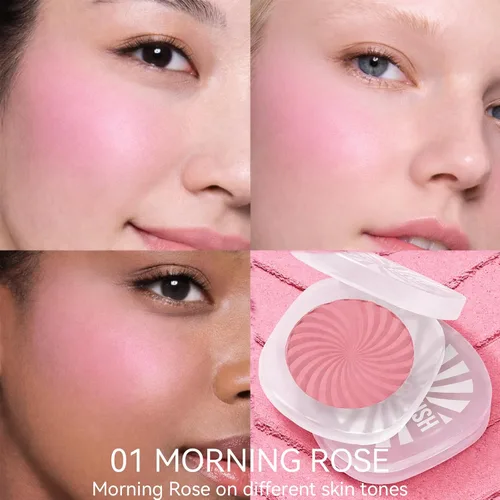 Miniatura 2 de TINTARK Rubor en polvo mate sin talco Cheeky Blush compacto, 01 MORNING ROSE, rubor prensado para mejillas, pigmento construible, mezcla suave