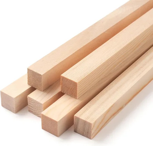 Miniatura 8 de Tacos de madera para manualidades de 1/2 x 6 pulgadas, 20 varillas cuadradas de madera, palos de madera sin terminar, pequeñas tiras de madera