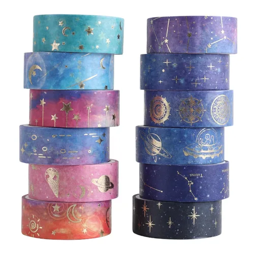 Miniatura 10 de Juego de 20 rollos de cinta washi floral de 0.591 in de ancho, cintas decorativas de papel para álbumes de recortes, diario, planificador