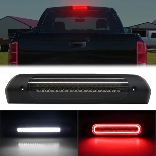 R&F Auto Lente ahumada LED de repuesto de luz de freno de montaje alto para Ram 1500 2500 3500 (2002-2008), para Ram 2500 3500 (2009), luces de