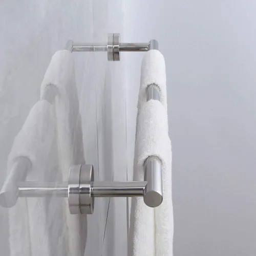 Miniatura 4 de SUS 304 - Toallero de acero inoxidable de 24 pulgadas montado en la pared para baño, estilo moderno, acabado pulido