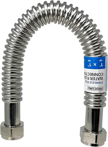 Miniatura 21 de PROCURU Paquete de 1 conector flexible para calentador de agua de acero inoxidable de 3/4 pulgadas FIP x 48 pulgadas (4 pies), certificado seguro
