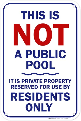 Miniatura 14 de Esto no es una piscina pública – Es propiedad privada reservada para uso por residentes solamente, letrero de 10 x 14 pulgadas, HDPE de 55 mil